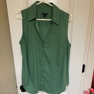 Ann Taylor green sleeveless blouse